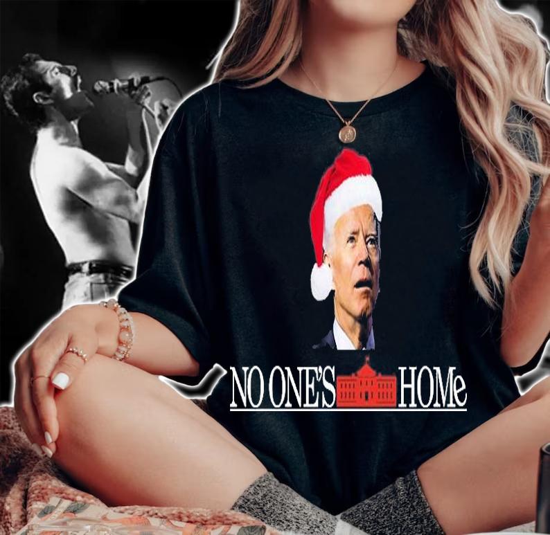 No One's Home Joe Biden Santa Claus T-Shirt woman shirt