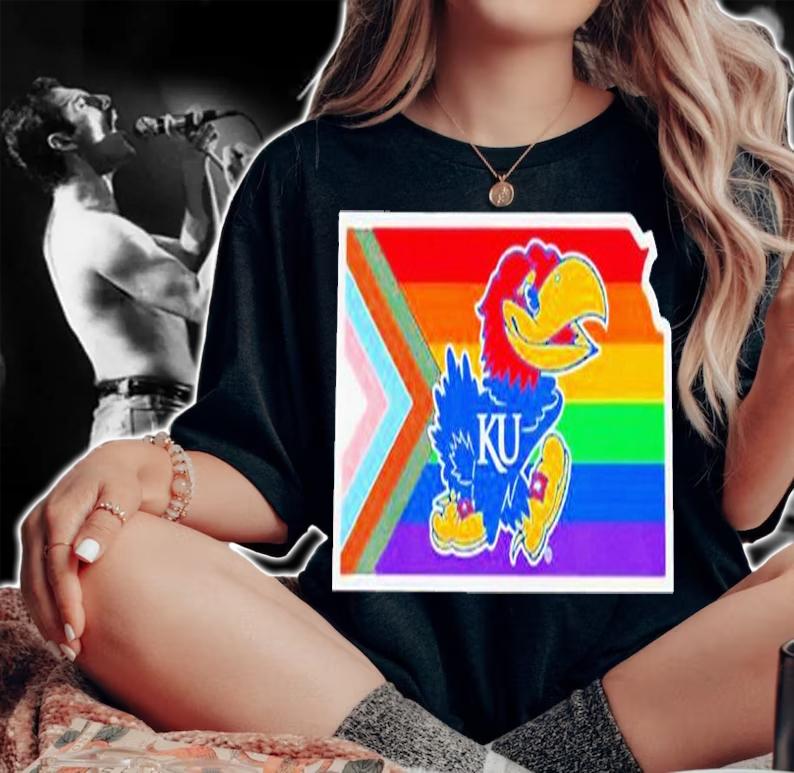 Kansas Jayhawks Inclusive Flag T-Shirt woman shirt