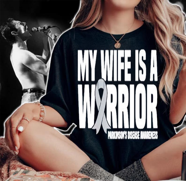 My Wife Is A Warrior Parkinsons Disease Awareness T-Shirt woman shirt