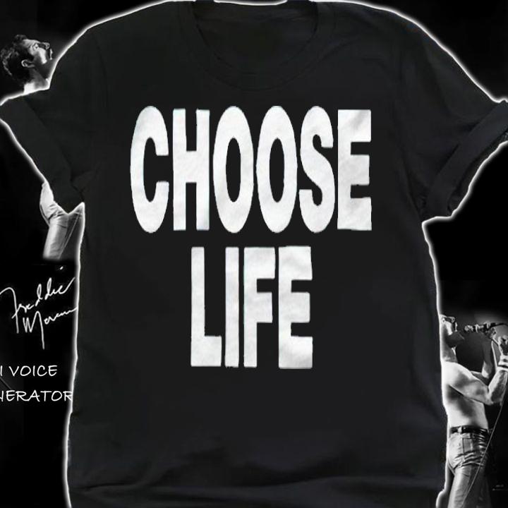 Poorstacy Choose Life text T-shirt shirt