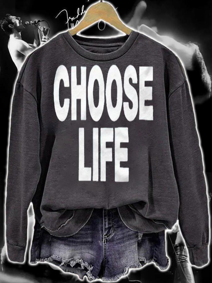 Poorstacy Choose Life text T-shirt sweatshirt