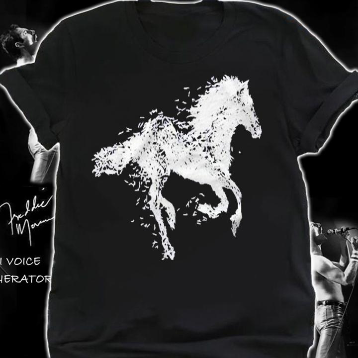 Wild Horse White Design Awesome Gift For Girls Horse Lovers Shirt