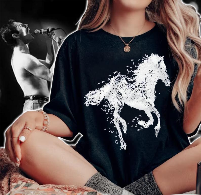 Wild Horse White Design Awesome Gift For Girls Horse Lovers Shirt