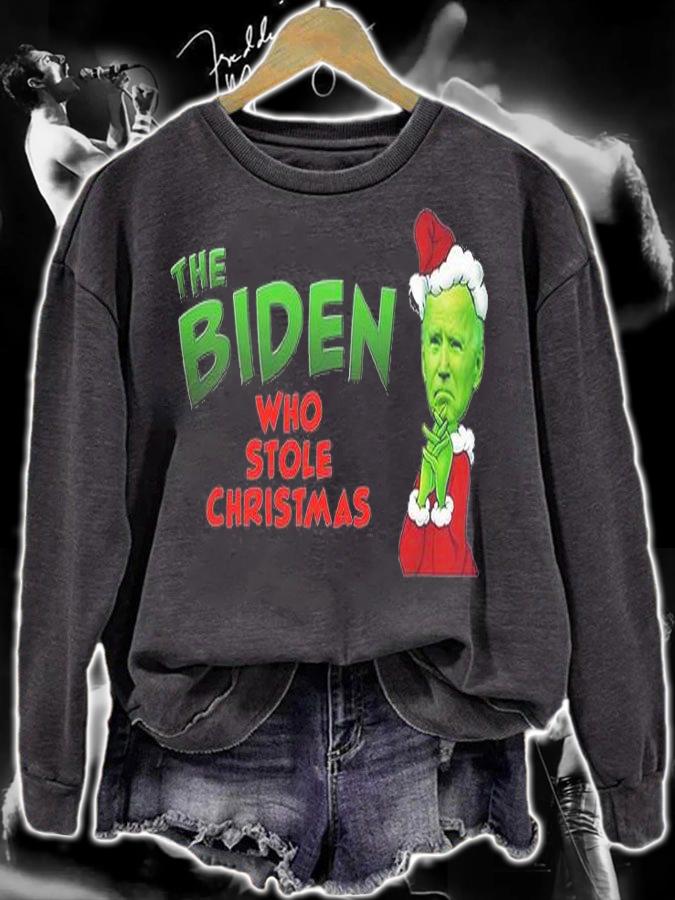 The Biden Who Stole Christmas Joe Biden T-Shirt sweatshirt