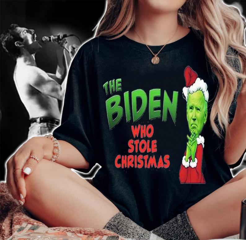 The Biden Who Stole Christmas Joe Biden T-Shirt woman shirt