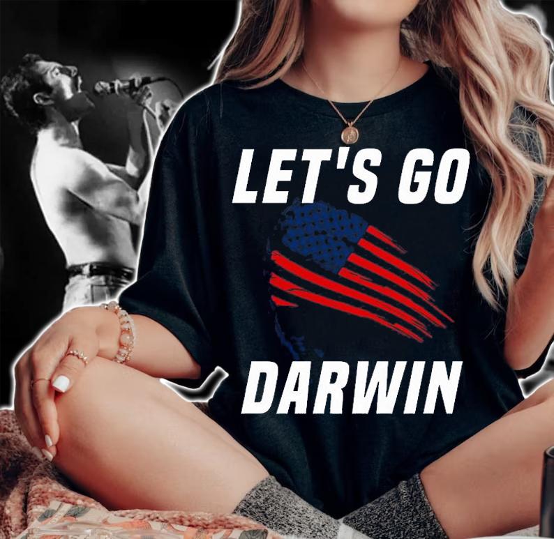 Let's Go Darwin American Fishing Rod T-Shirt