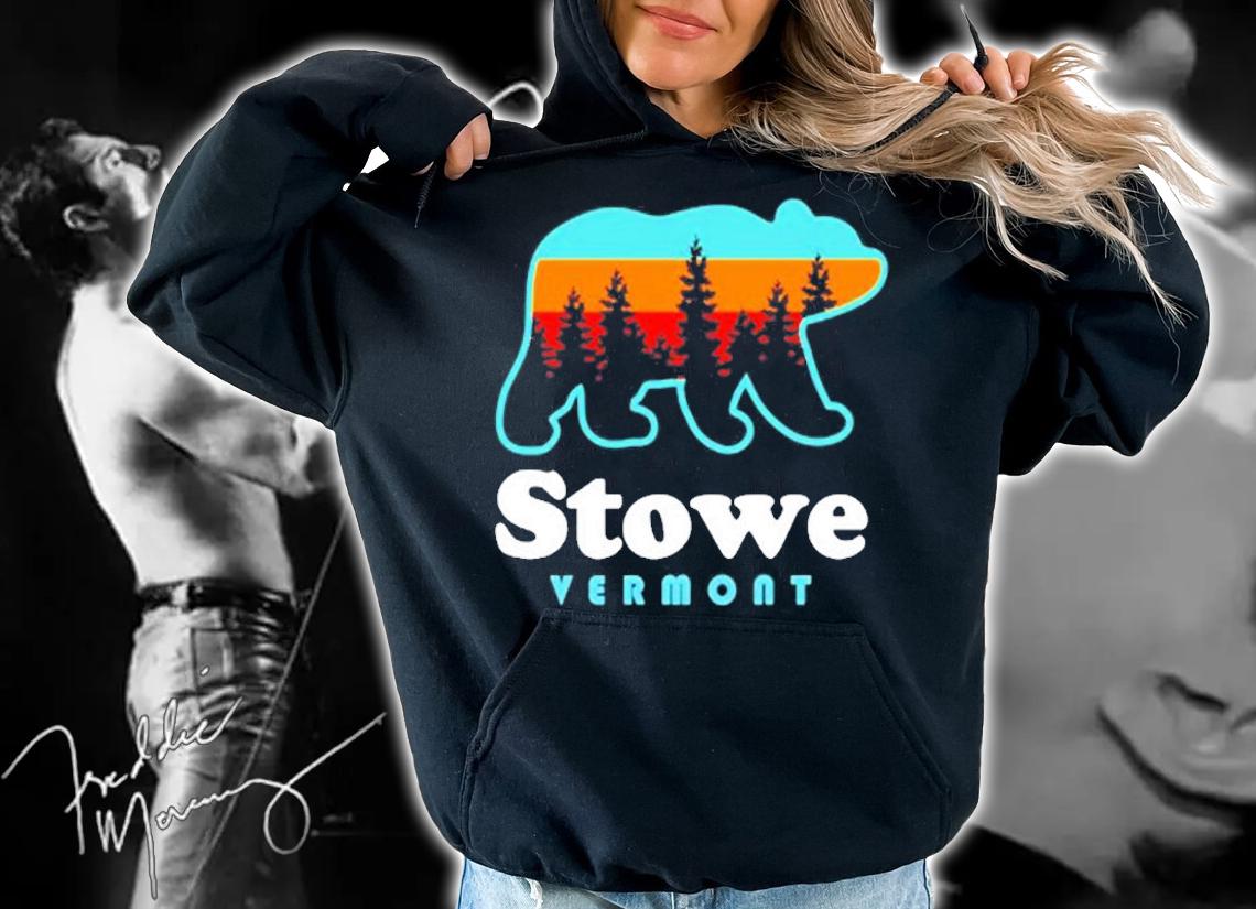 Stowe Vermont Bear Stowe Vt Vintage Retro T-Shirt