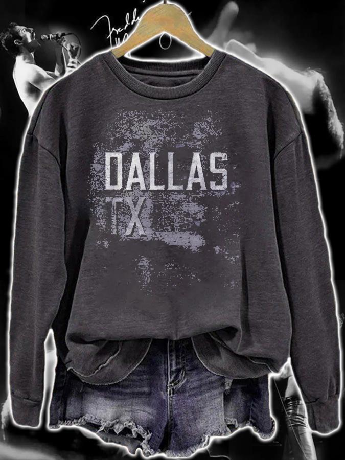 Dallas Texas Tx Distressed City Grunge Dark Shirt sweatshirt