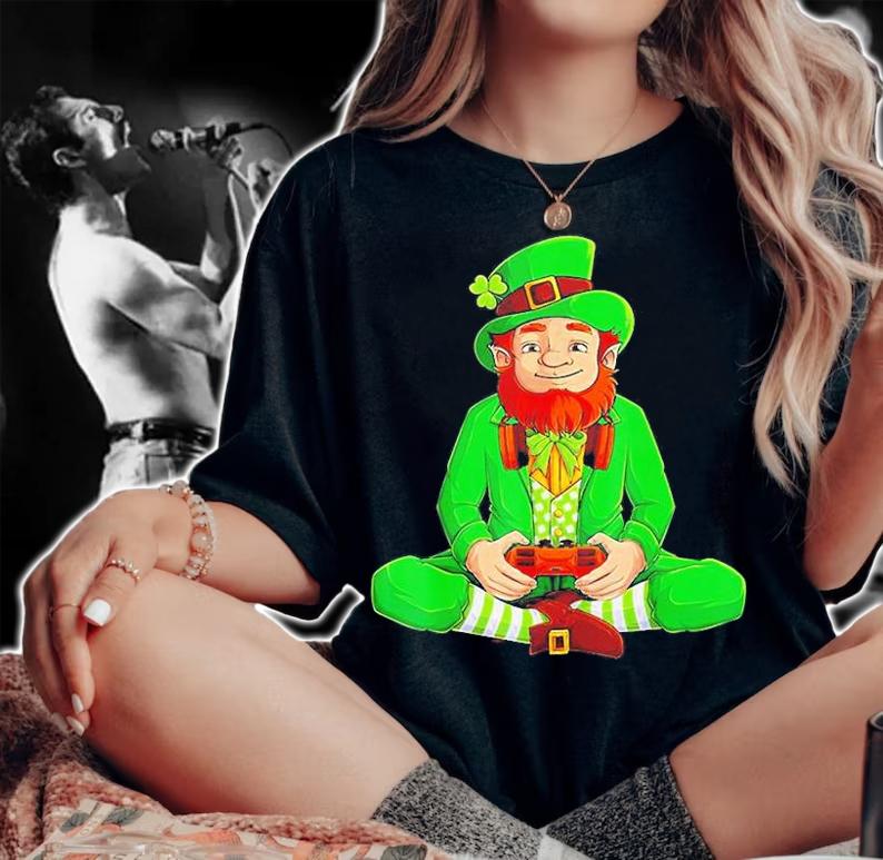 Funny Gamer St Patrick's Day T-Shirt woman shirt