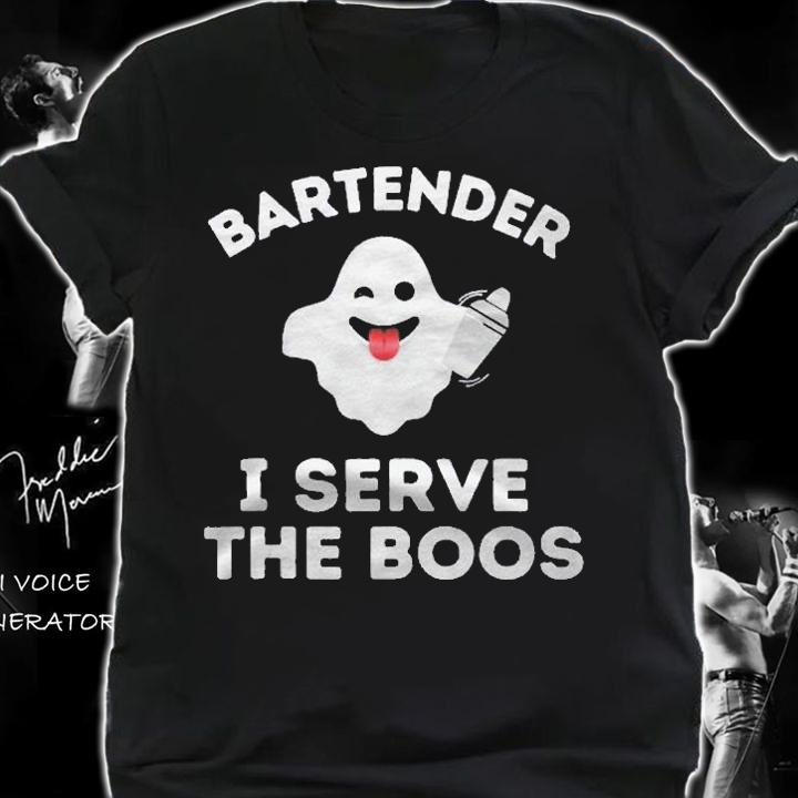 Funny Halloween Bartender Costume I Serve The Boos Bartender Shirt