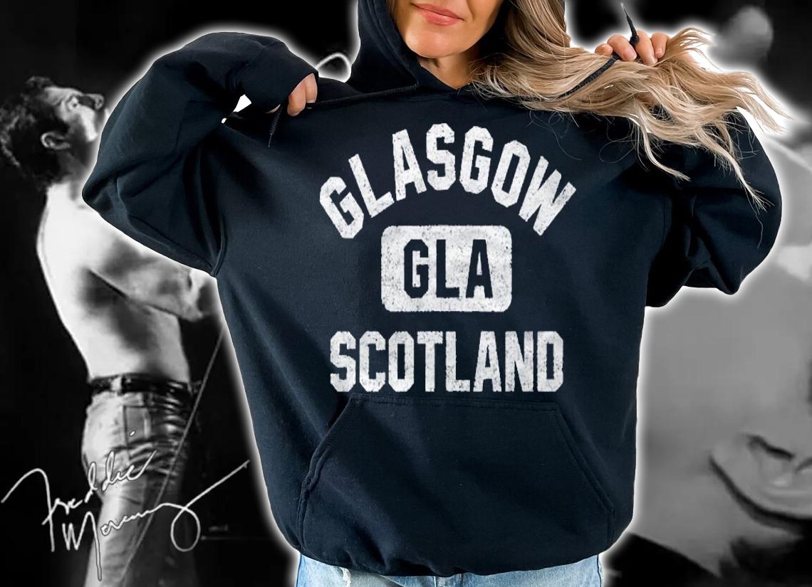 Glasgow Scotland Gla Style Distressed White Print Shirt