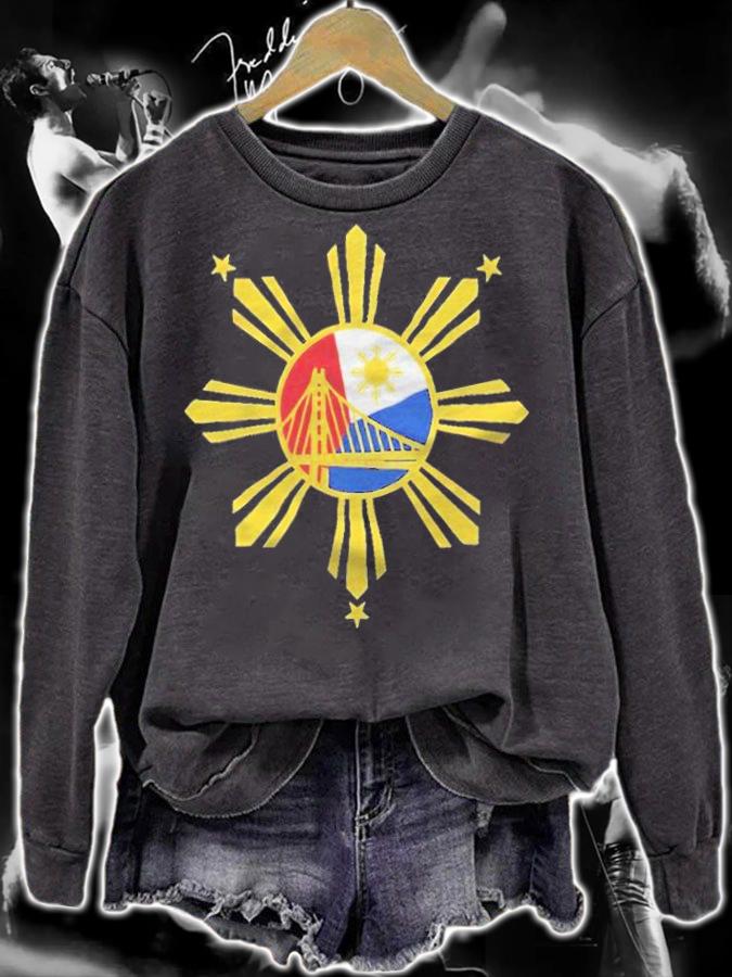 Golden State Warriors Filipino Heritage Night Sun logo T-shirt sweatshirt