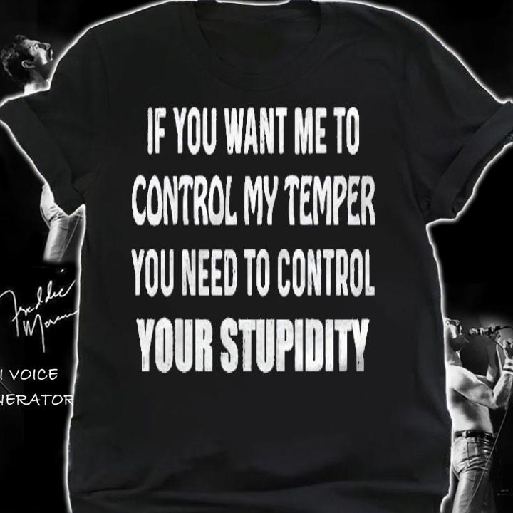 If You Want Me To Control My Temper You Need To Control Your Stupidity shirt shirt