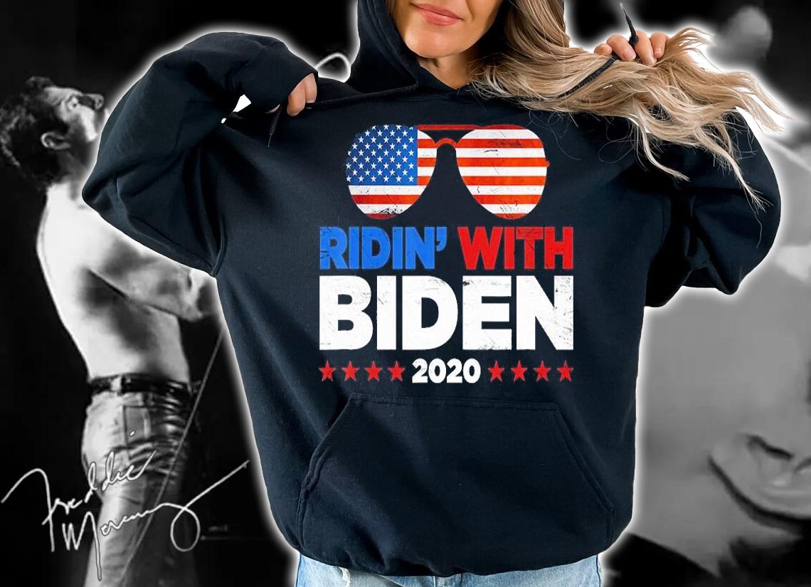 Joe Biden Ridin With Biden 2020 Glasses USA Flag T-Shirt hoodie