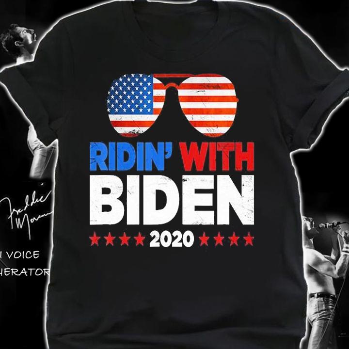Joe Biden Ridin With Biden 2020 Glasses USA Flag T-Shirt shirt