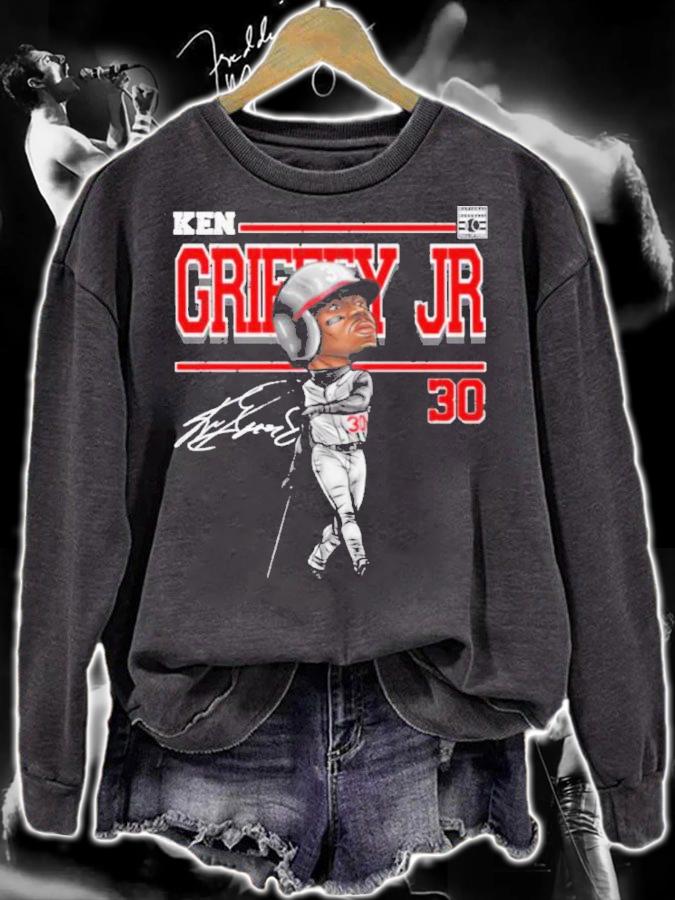 Ken Griffey Jr. Cincinnati Cartoon Baseball Signatures Shirt