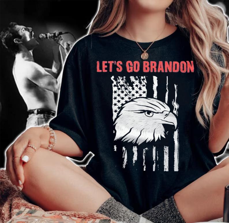 Let's Go Brandon Eagle USA Flag T-Shirt woman shirt