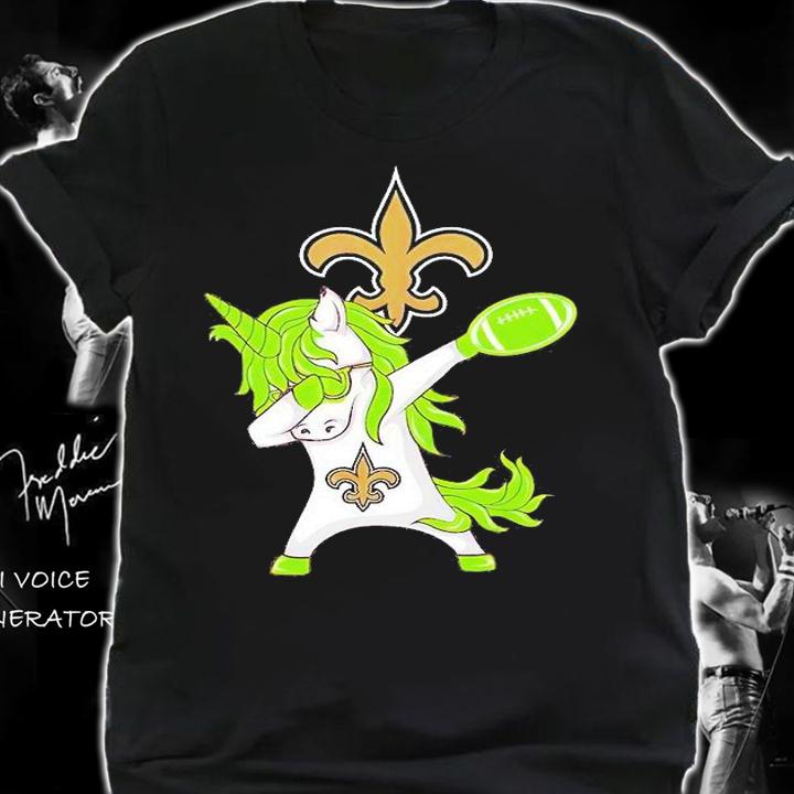 New Orleans Saints Unicorn Dabbing St Patrick's Day T-Shirt shirt