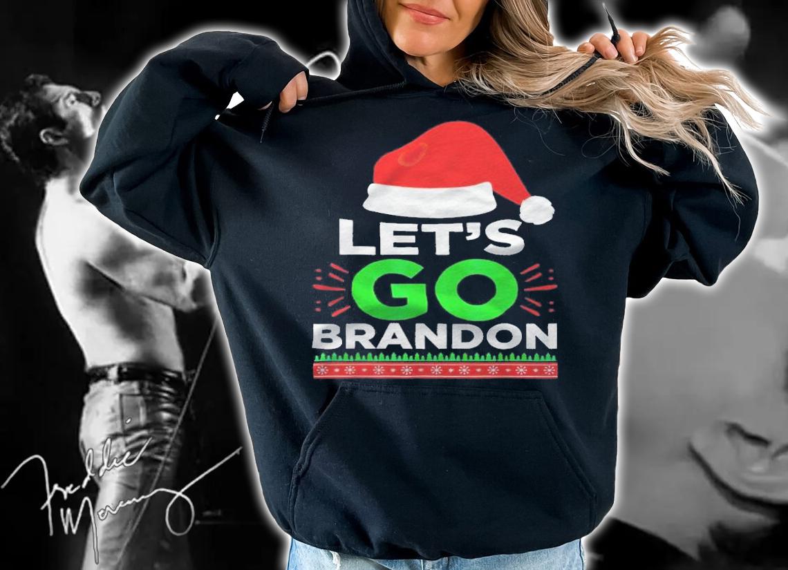 Santa hat Xmas let's go Brandon Merry Christmas T-shirt