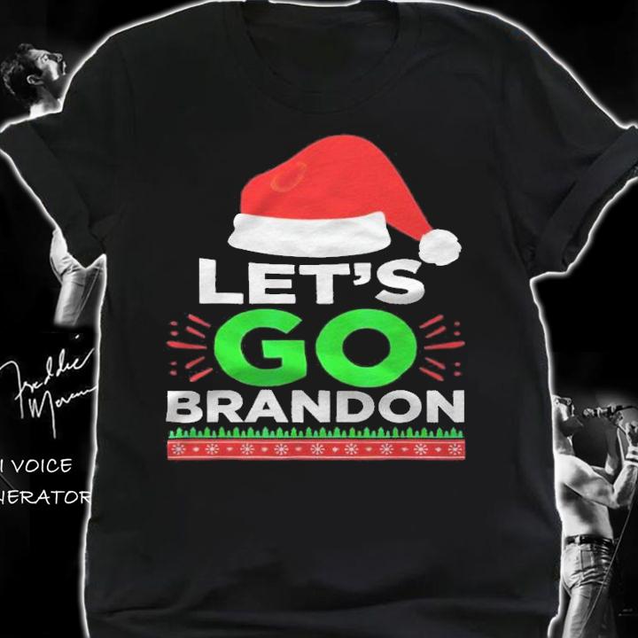 Santa hat Xmas let's go Brandon Merry Christmas T-shirt