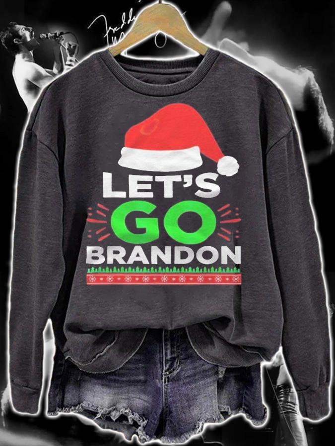 Santa hat Xmas let's go Brandon Merry Christmas T-shirt