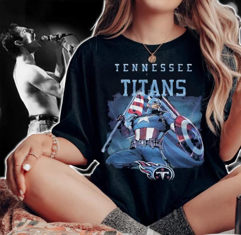 Tennessee Titans Chris Evans Captain America T-shirt
