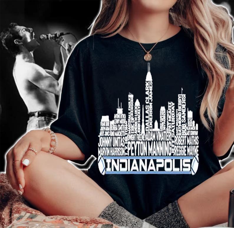 The Legends Indianapolis City Skyline Of The Indianapolis Football Team T-Shirt woman shirt
