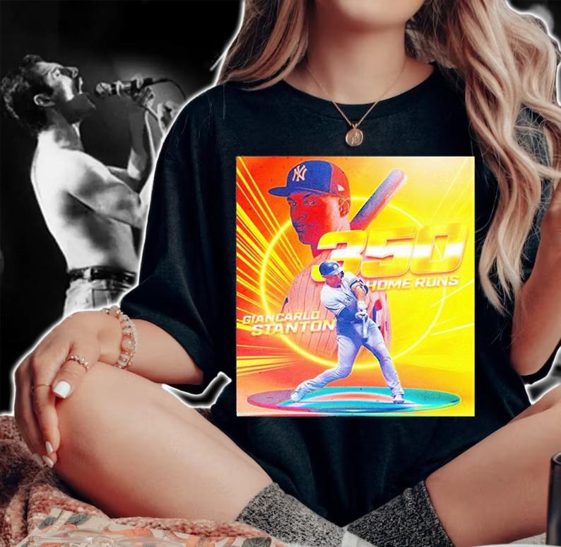 Congratulations Giancarlo Stanton 350 Home Runs MLB T-Shirt woman shirt