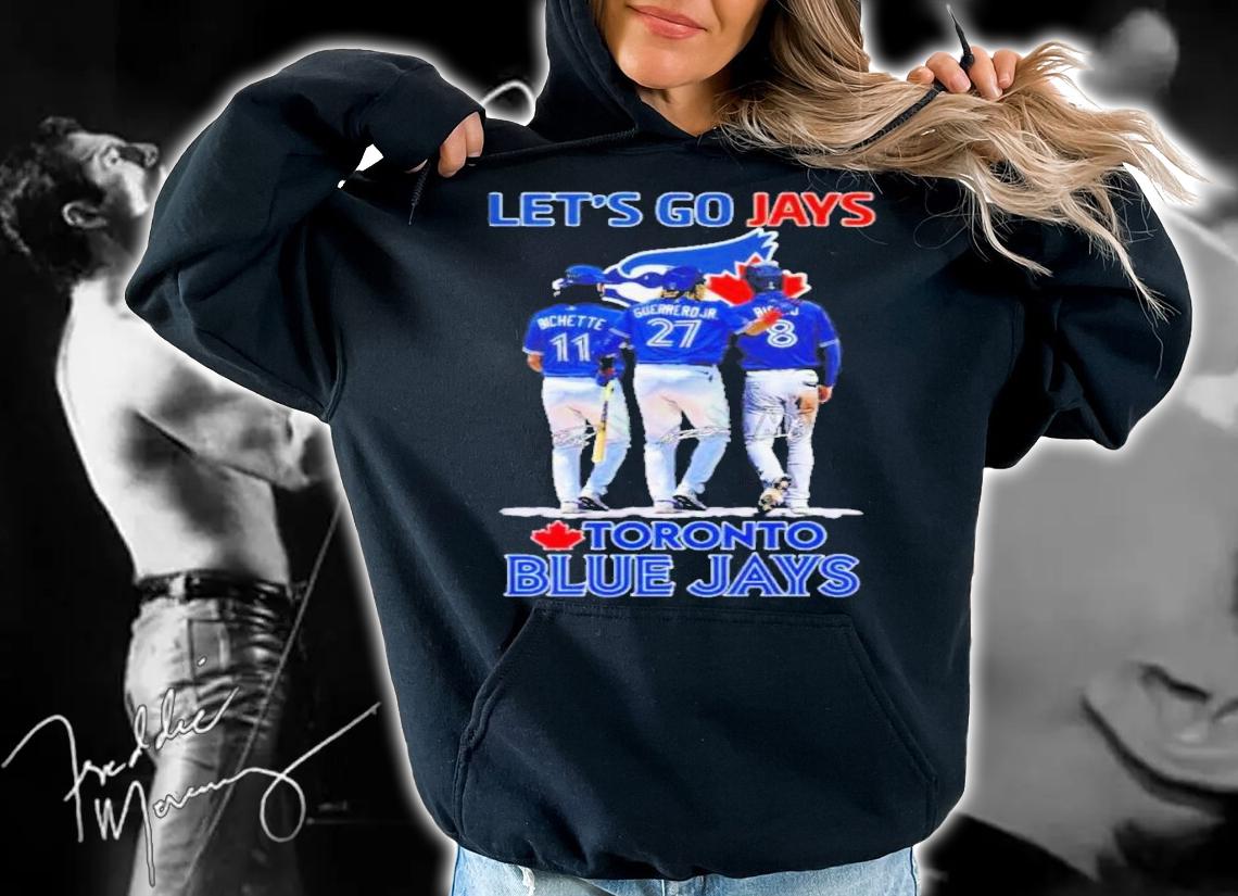 Toronto Blue Jays Bichette And Guerrero Jr And Cavan Biggio Let's Go Jays Signatures Shirt hoodie