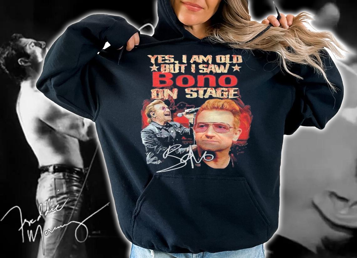 Yes I Am Old Bono On Stage Signatures Shirt hoodie