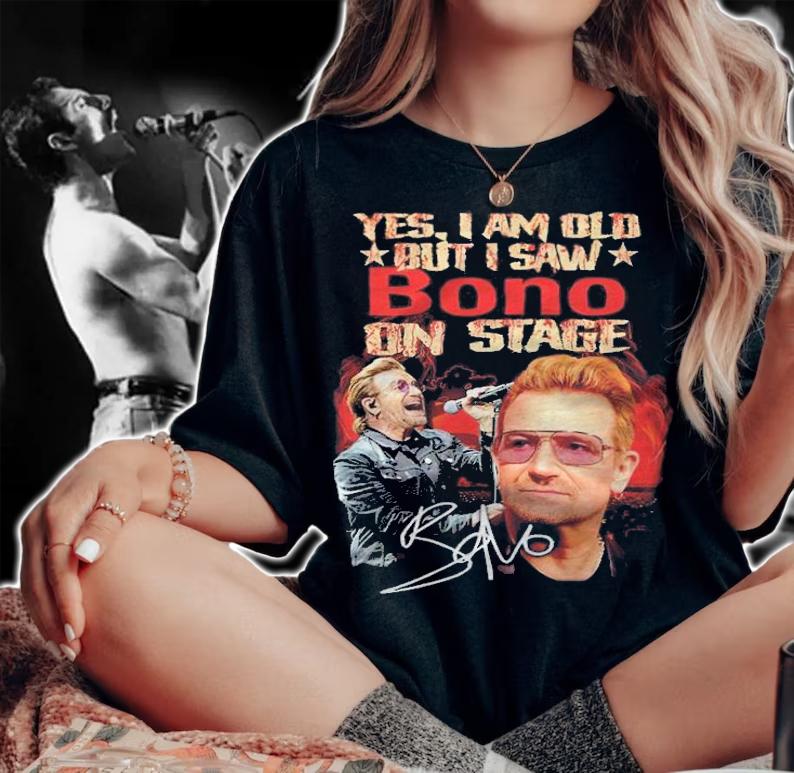 Yes I Am Old Bono On Stage Signatures Shirt woman shirt
