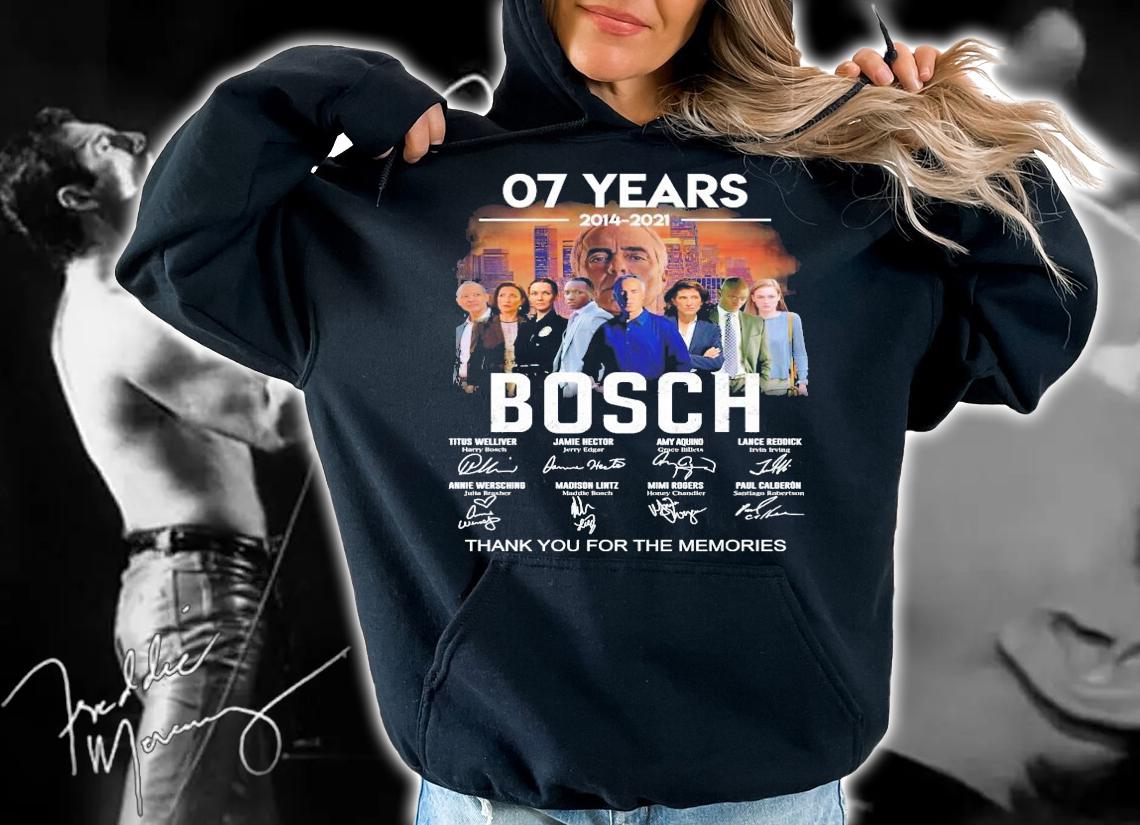 07 years 2014 2021 Bosch signatures thank you for the memories t-shirt hoodie