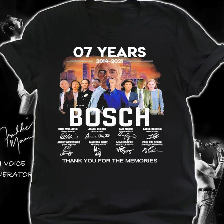 07 years 2014 2021 Bosch signatures thank you for the memories t-shirt shirt