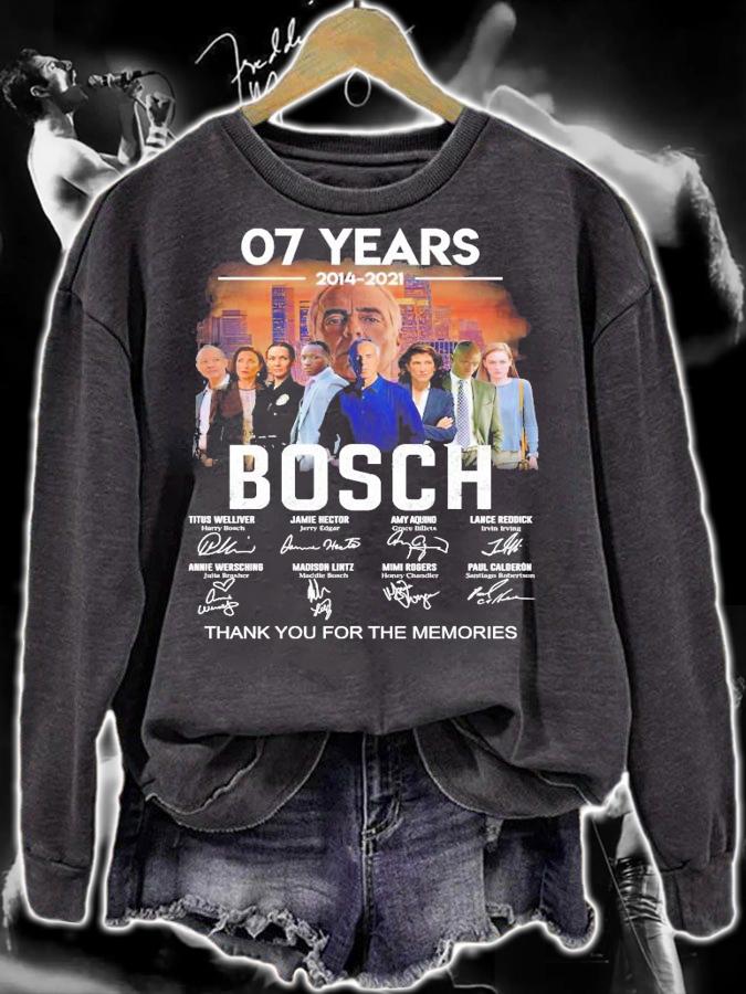 07 years 2014 2021 Bosch signatures thank you for the memories t-shirt sweatshirt