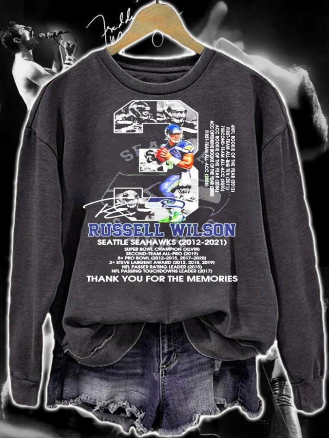 3 Russell Wilson Seattle Seahawks 2012 2021 signature t-shirt sweatshirt