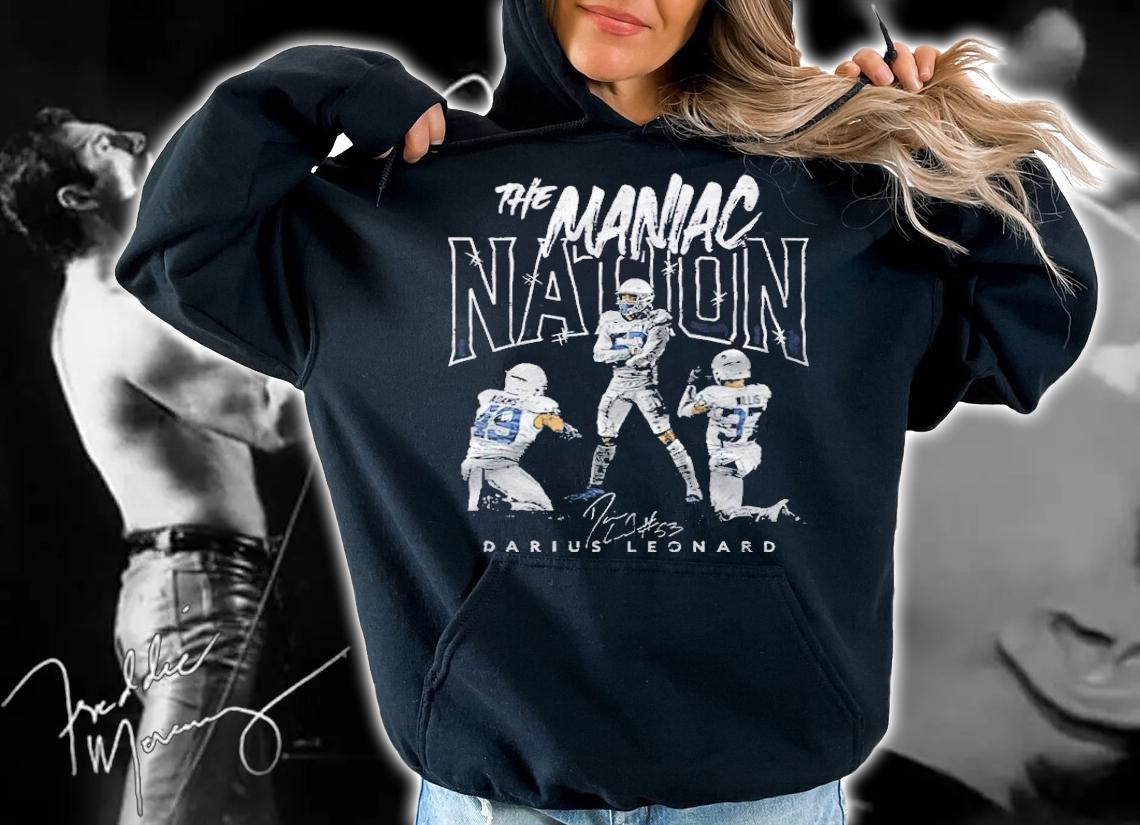 Darius Leonard The Maniac signature Indianapolis Football shirt hoodie