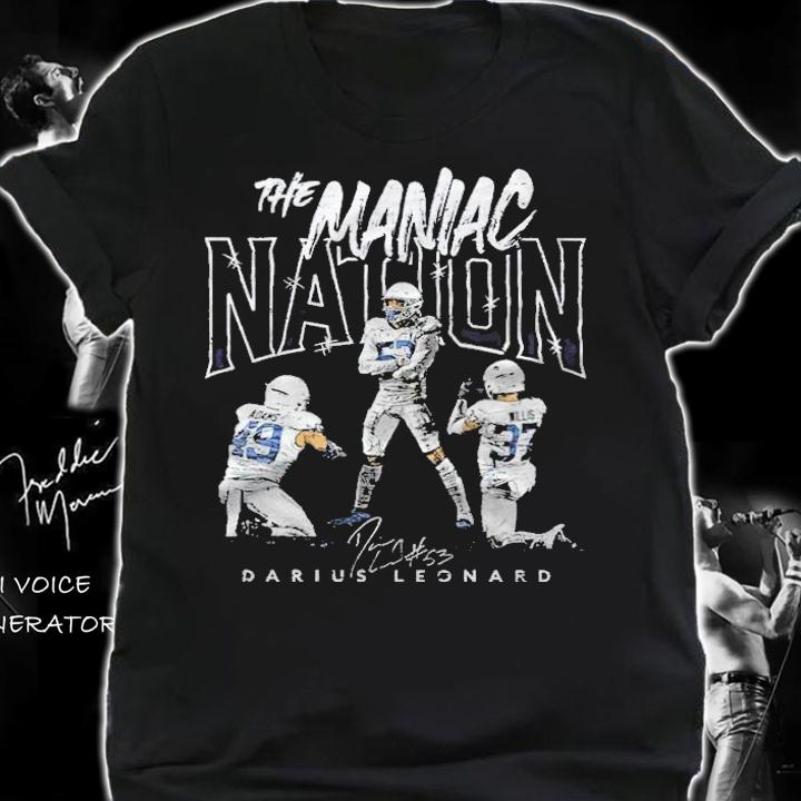 Darius Leonard The Maniac signature Indianapolis Football shirt shirt