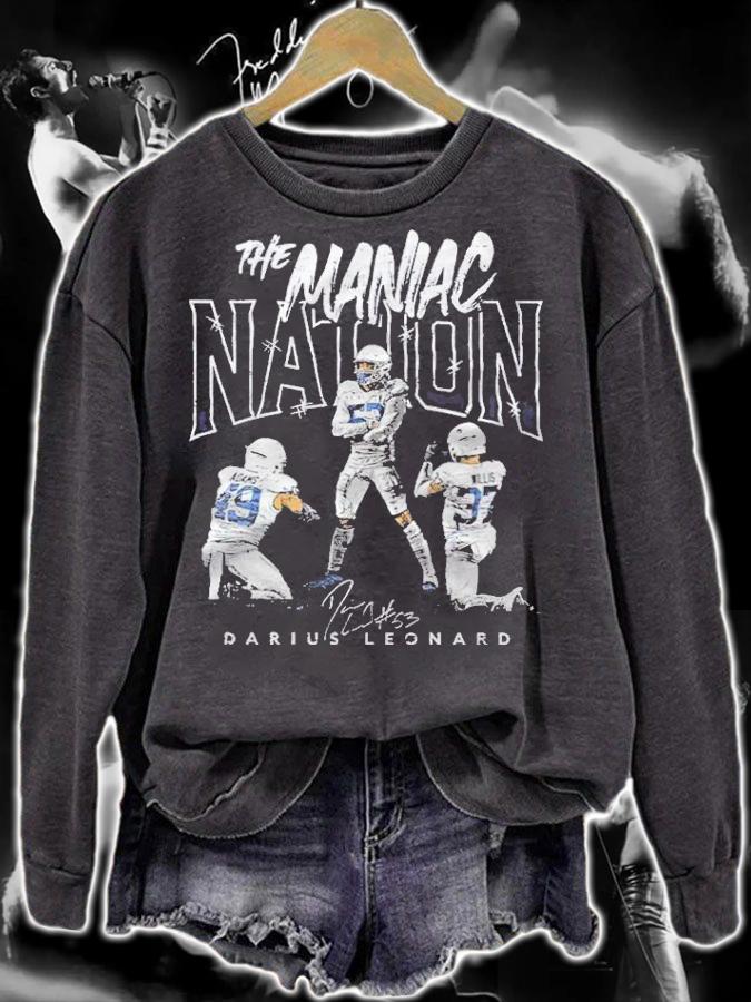 Darius Leonard The Maniac signature Indianapolis Football shirt sweatshirt