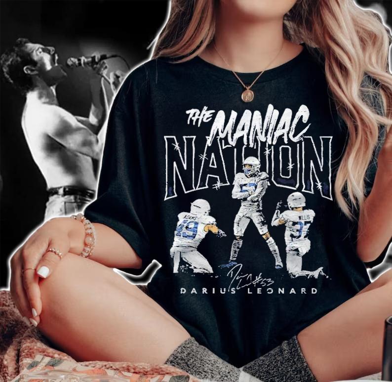 Darius Leonard The Maniac signature Indianapolis Football shirt woman shirt