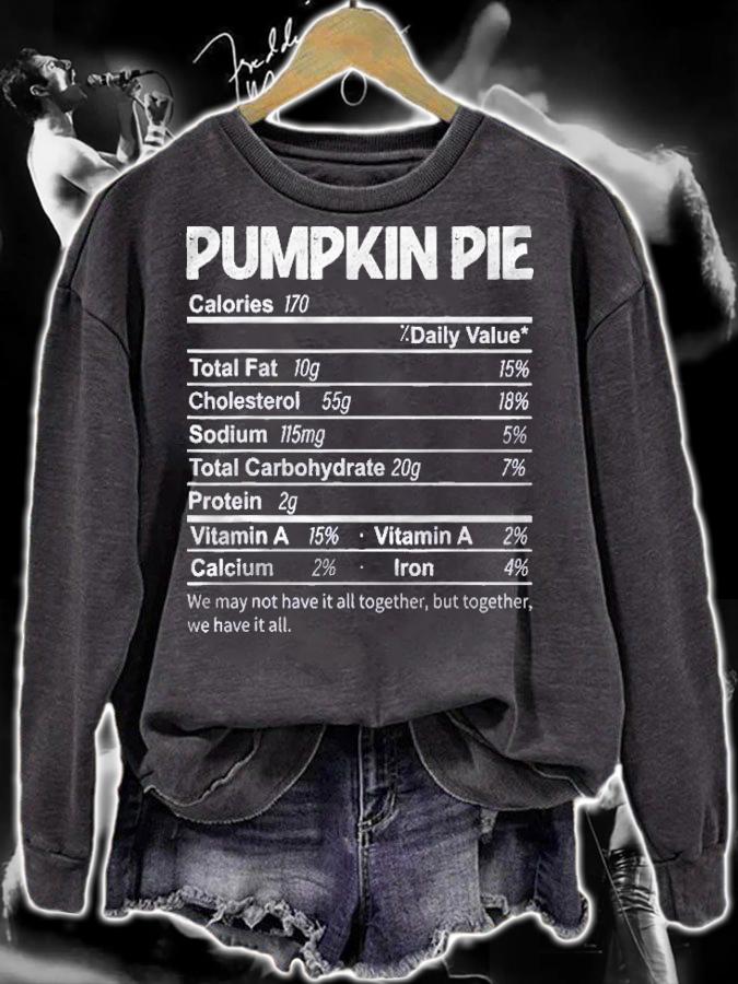 Funny Pumpkin Pie Nutrition Facts Thanksgiving Food Shirt