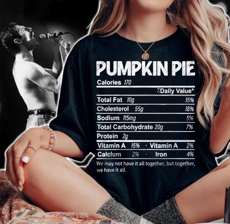 Funny Pumpkin Pie Nutrition Facts Thanksgiving Food Shirt