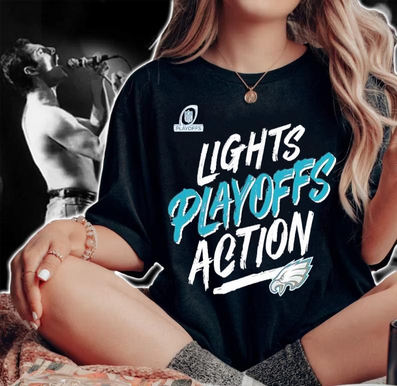 Philadelphia Eagles NFL Playoffs Bound Lights Action 2021 Shirt woman shirt