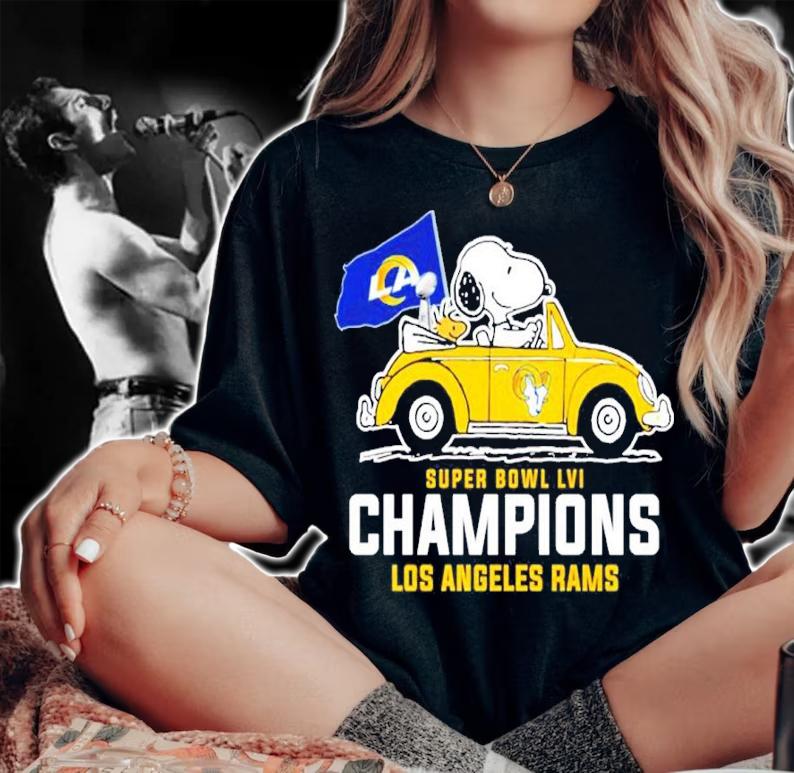 Snoopy Super Bowl LVI Champions Los Angeles Rams Shirt woman shirt