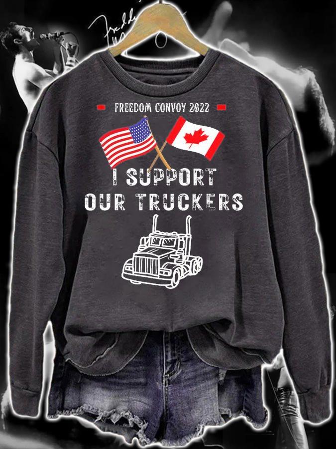 USA And Canada Supports Our Truckers T-Shirt sweatshirt