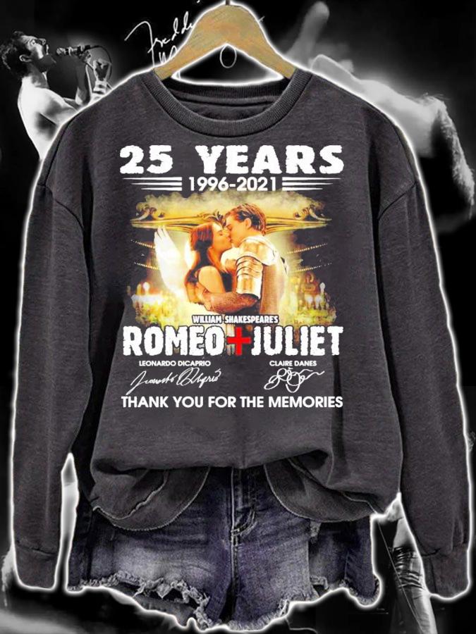 25 years 1996-2021 William Shakespeare's Romeo Juliet signatures t-shirt sweatshirt