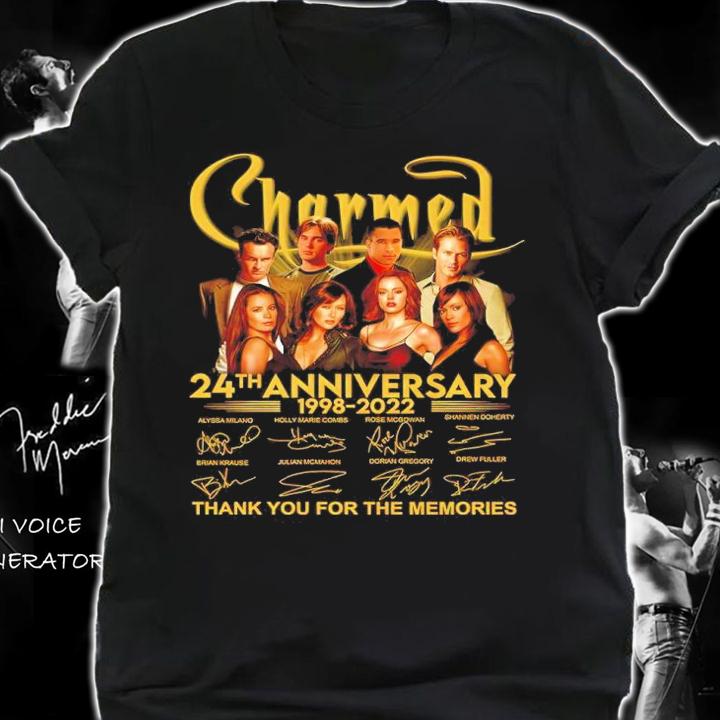 Charmed 24th anniversary 1998-2022 signatures shirt shirt