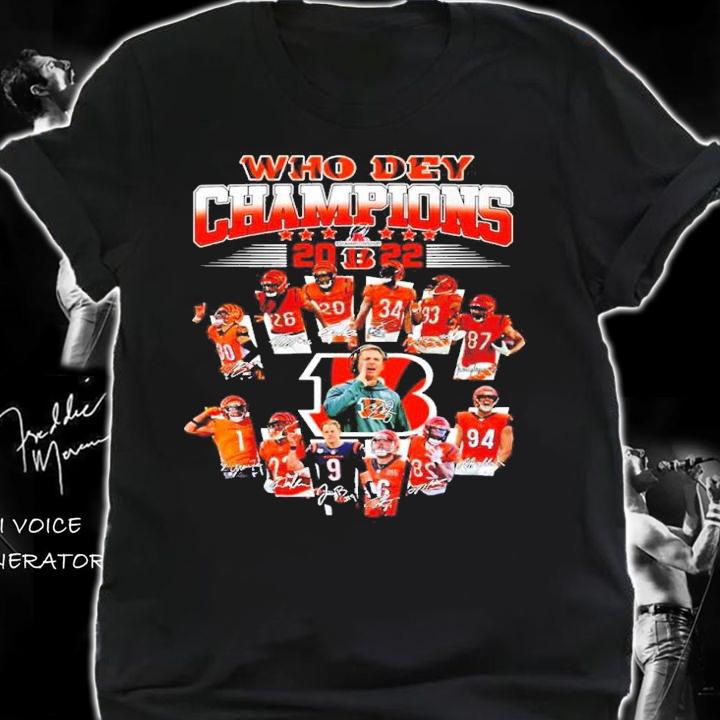 Cincinnati Bengals Who Dey Champion 2022 Signatures Shirt shirt