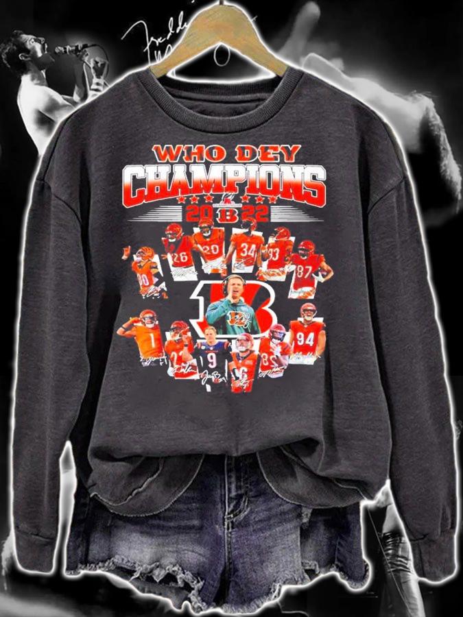 Cincinnati Bengals Who Dey Champion 2022 Signatures Shirt sweatshirt