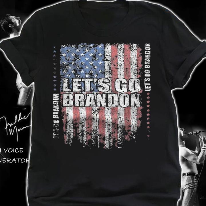 F Joe Biden let's Go Brandon Conservative Anti Liberal USA Grunge Flag T-Shirt shirt