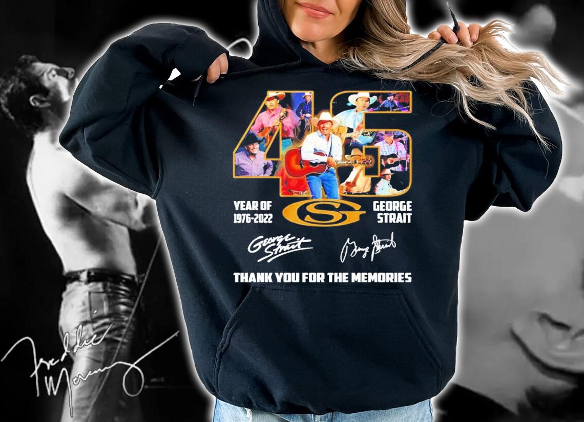 George Strait 46 Year Of 1976-2022 Signatures Thank You For The Memories Shirt hoodie